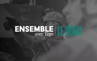 EAT le Débat visuel annonce logo militaires noir et blanc