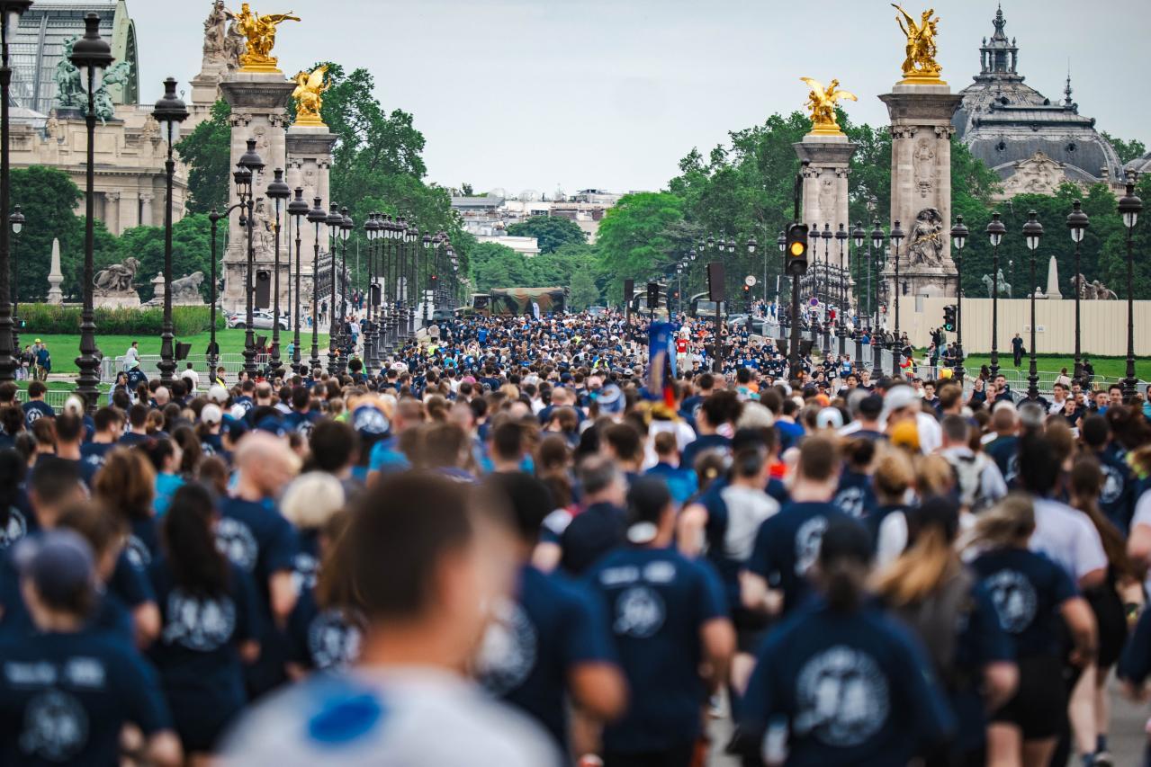 Les coureurs de la course solidaire du bleuet de France